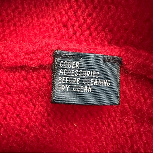 VTG Polo Ralph Lauren Wool Quarter Zip Sweater Red Size Medium - Picture 7 of 11